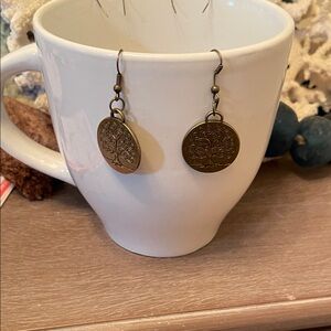 Artisan Bronze Tree Design Earrings